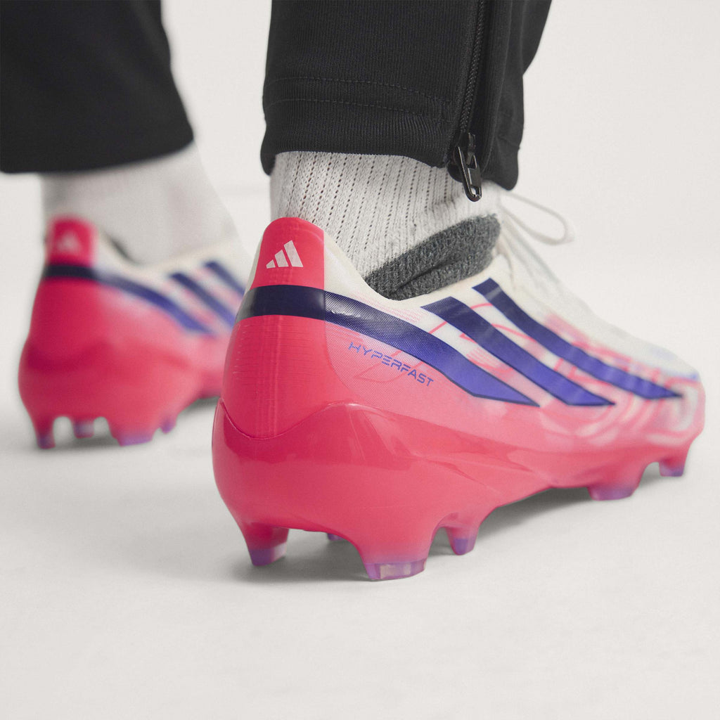 2026 New Arrival adidas F50 Hyperfast Pro Firm Ground Men's Soccer Cleats - White/Purple wholesalehk.shop