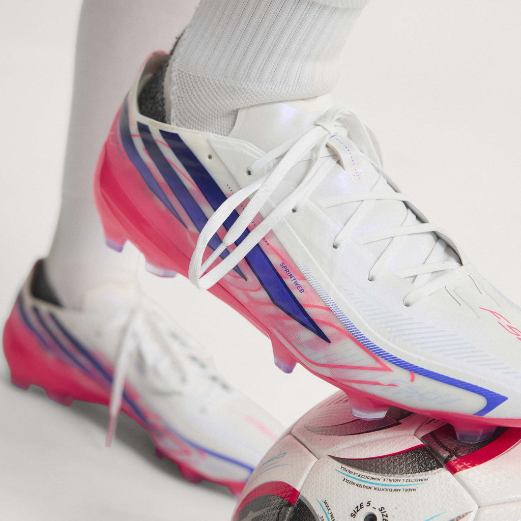 2026 New Arrival adidas F50 Hyperfast Pro Firm Ground Men's Soccer Cleats - White/Purple wholesalehk.shop