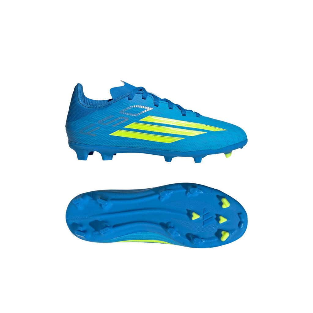 2026 New Arrival adidas F50 League FG/MG Firm Ground/Multi Ground Youth Soccer Cleats - Blue/Yellow/Aqua wholesalehk.shop