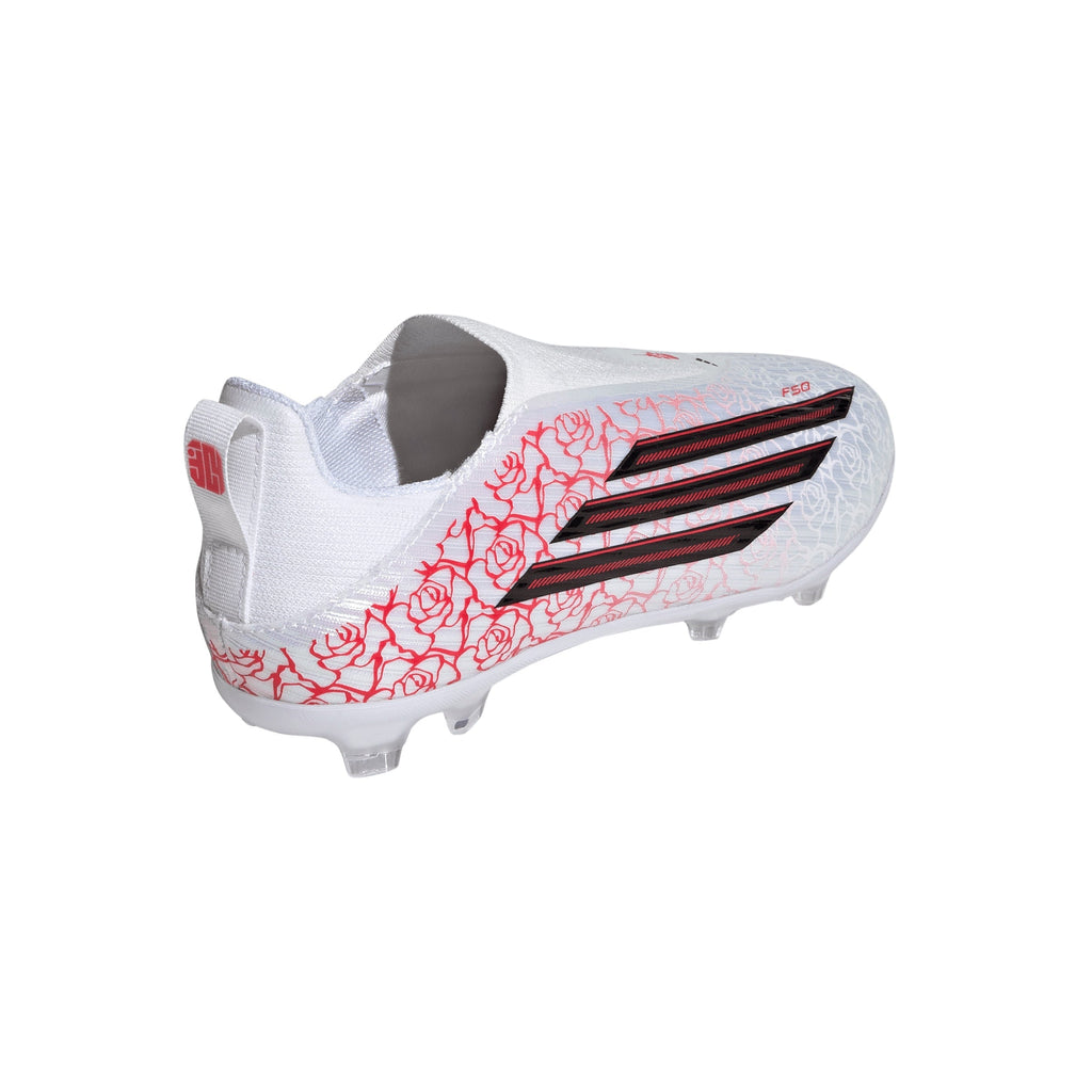 2026 New Arrival adidas F50 League Laceless FG Firm Ground Youth Soccer Cleats - White/Black/Red wholesalehk.shop