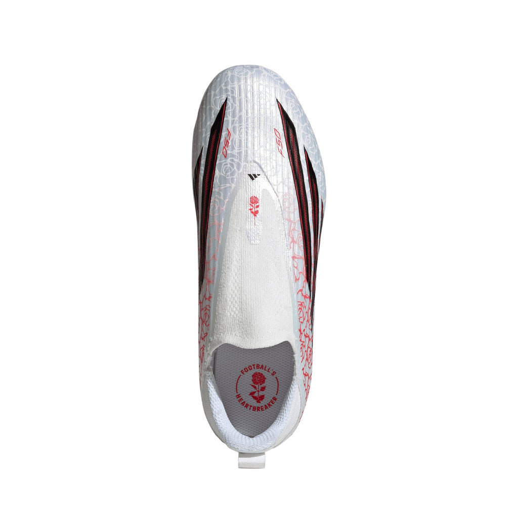 2026 New Arrival adidas F50 League Laceless FG Firm Ground Youth Soccer Cleats - White/Black/Red wholesalehk.shop