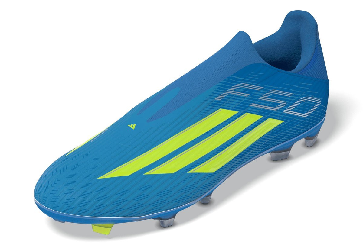 2026 New Arrival adidas F50 League Laceless FG/MG Firm Ground/Multi Ground Men's Soccer Cleats - Blue/Yellow/Aqua wholesalehk.shop
