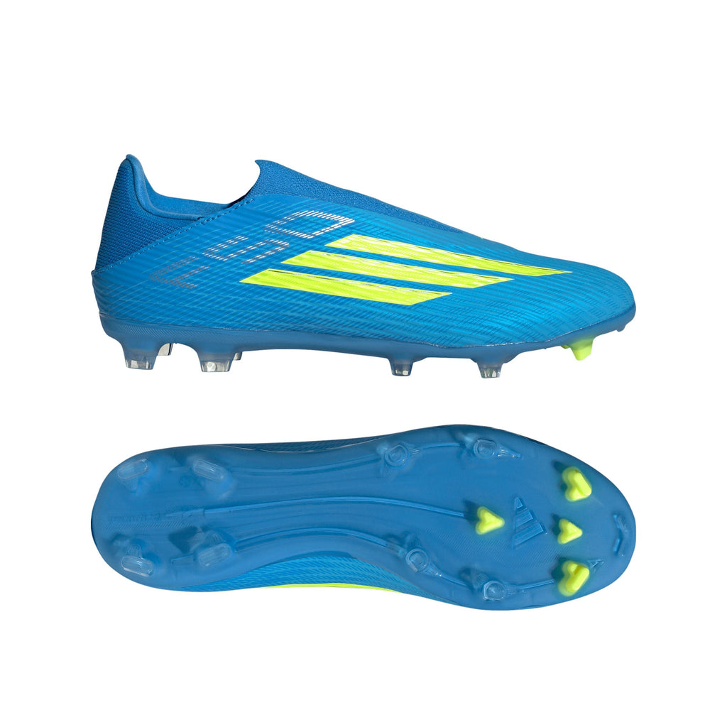 2026 New Arrival adidas F50 League Laceless FG/MG Firm Ground/Multi Ground Men's Soccer Cleats - Blue/Yellow/Aqua wholesalehk.shop