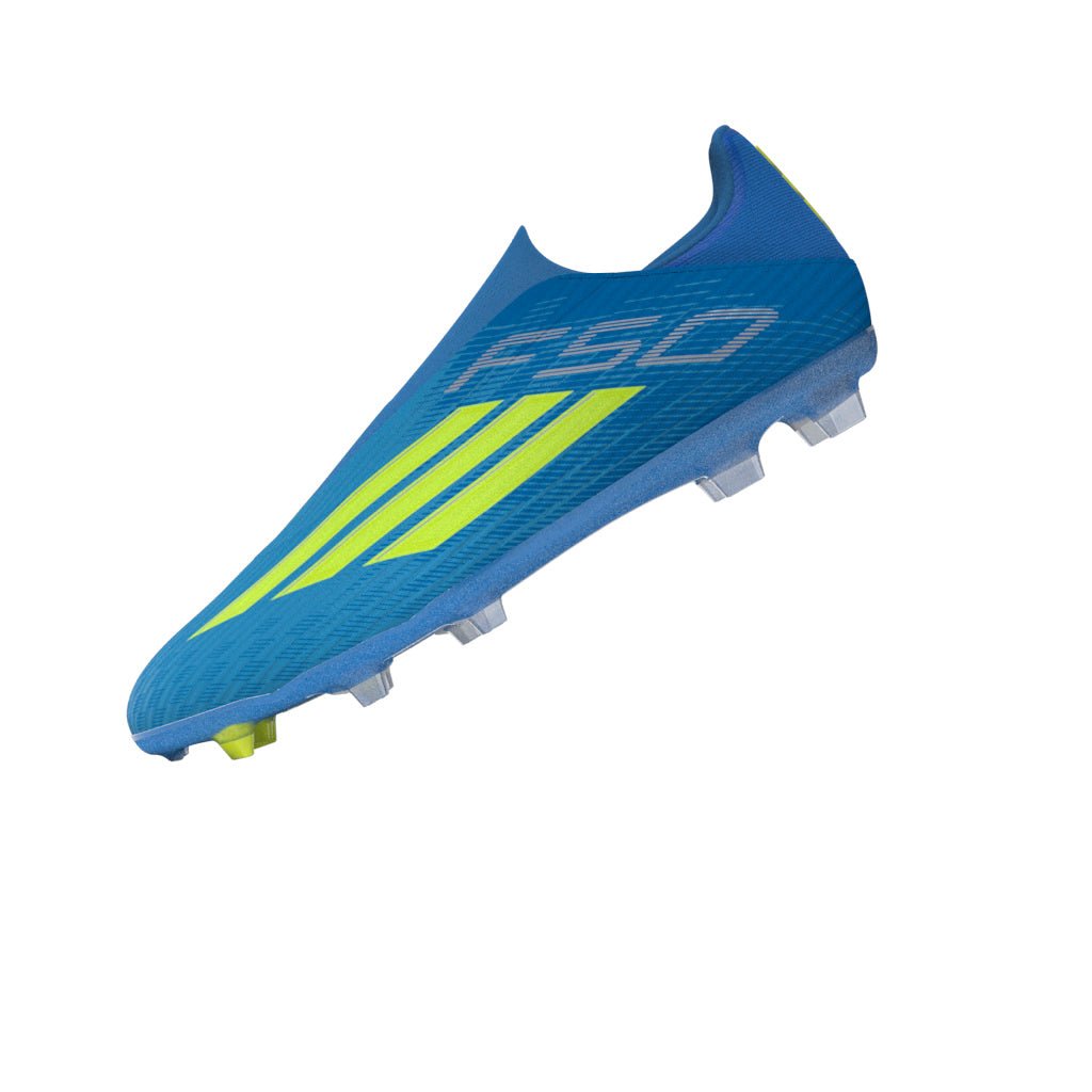 2026 New Arrival adidas F50 League Laceless FG/MG Firm Ground/Multi Ground Men's Soccer Cleats - Blue/Yellow/Aqua wholesalehk.shop