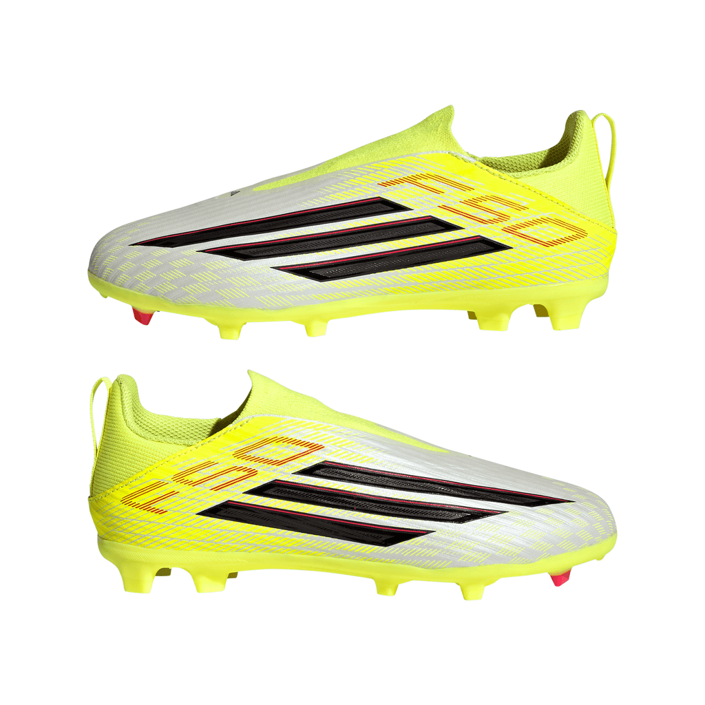2026 New Arrival adidas F50 League Laceless FG/MG Firm Ground/Multi Ground Youth Soccer Cleats - Yellow/Black/Red wholesalehk.shop