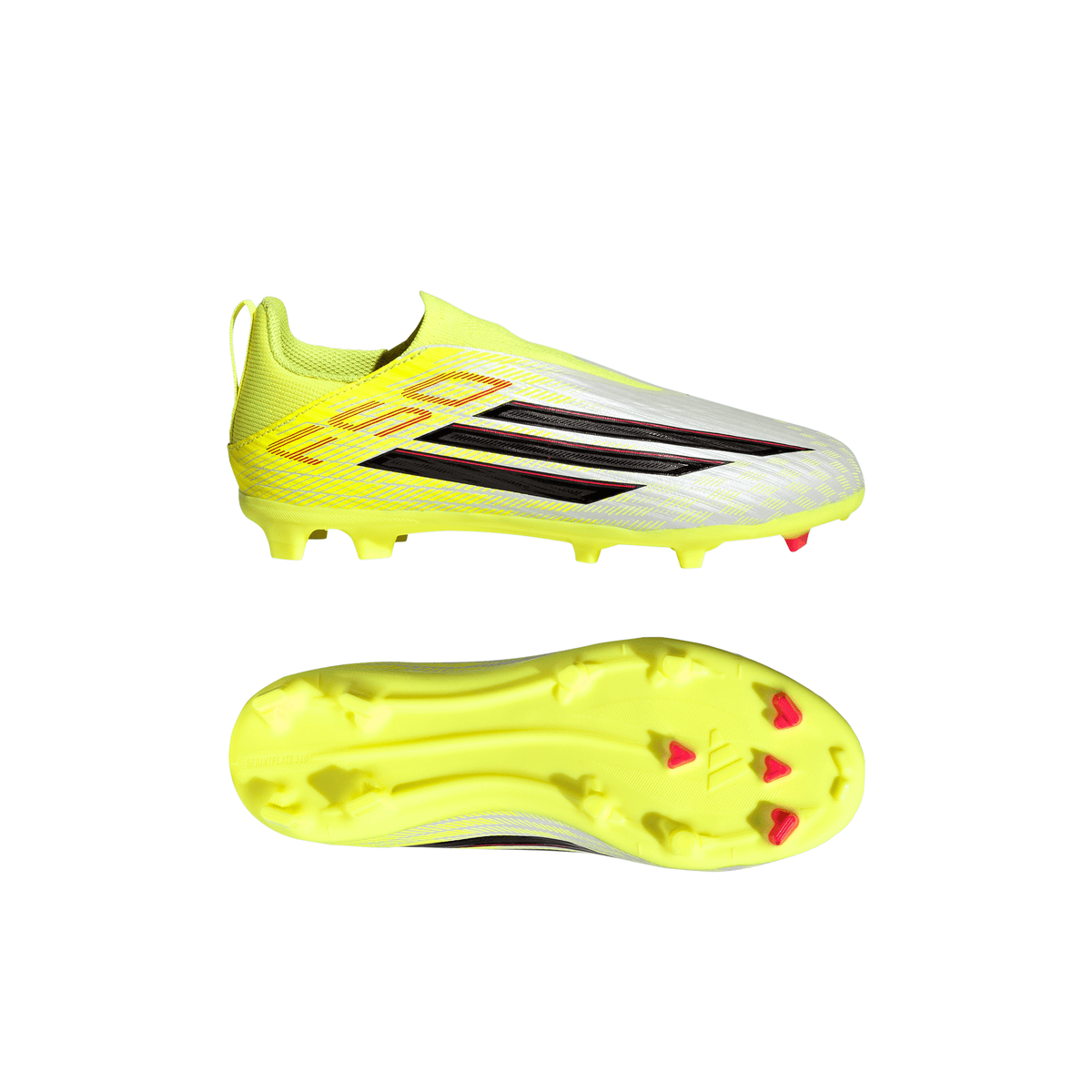 2026 New Arrival adidas F50 League Laceless FG/MG Firm Ground/Multi Ground Youth Soccer Cleats - Yellow/Black/Red wholesalehk.shop