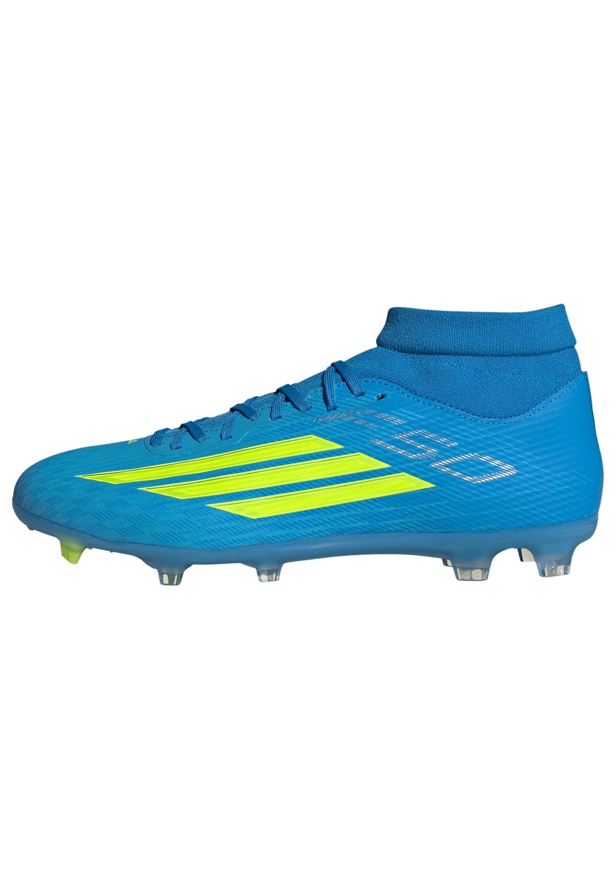 2026 New Arrival adidas F50 League Mid Cut FG/MG Firm Ground/Multi Ground Men's Soccer Cleats - Blue/Yellow/Aqua wholesalehk.shop