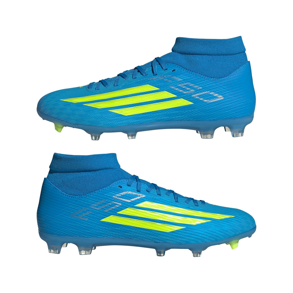 2026 New Arrival adidas F50 League Mid Cut FG/MG Firm Ground/Multi Ground Men's Soccer Cleats - Blue/Yellow/Aqua wholesalehk.shop