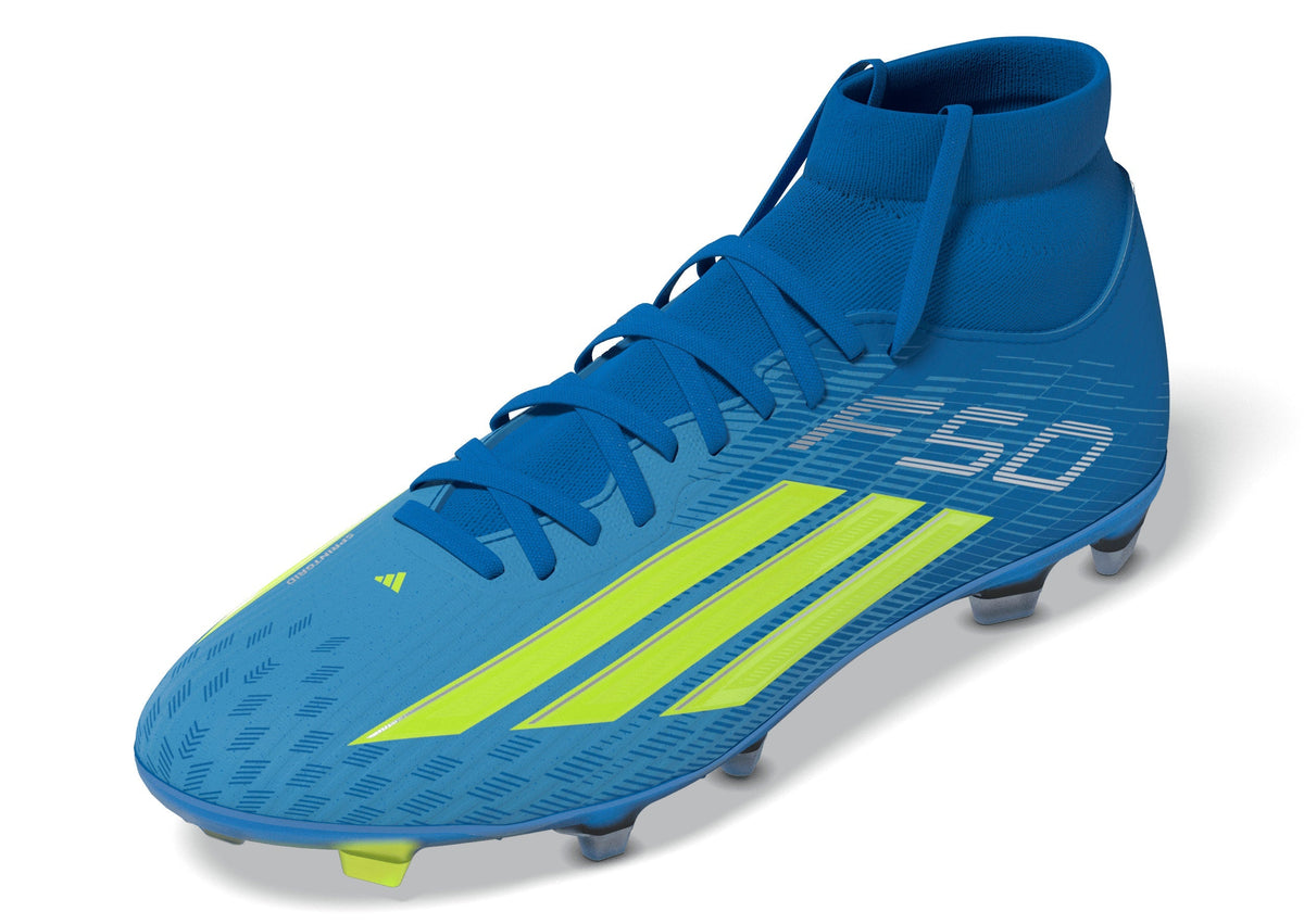 2026 New Arrival adidas F50 League Mid Cut FG/MG Firm Ground/Multi Ground Men's Soccer Cleats - Blue/Yellow/Aqua wholesalehk.shop