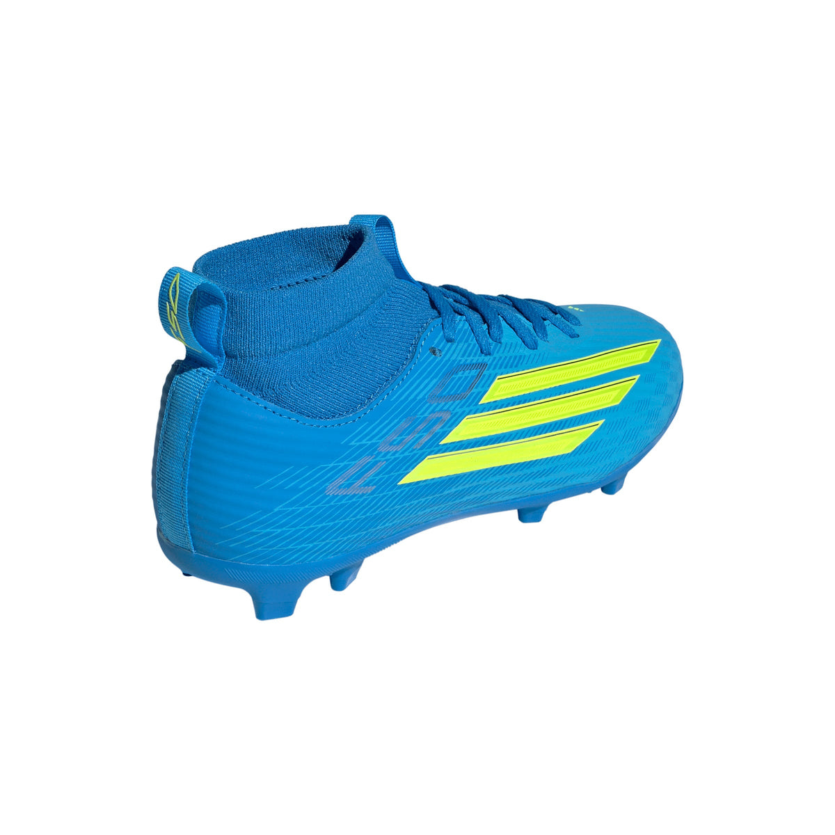 2026 New Arrival adidas F50 League Mid Cut FG/MG Firm Ground/Multi Ground Youth Soccer Cleats - Blue/Yellow/Aqua wholesalehk.shop