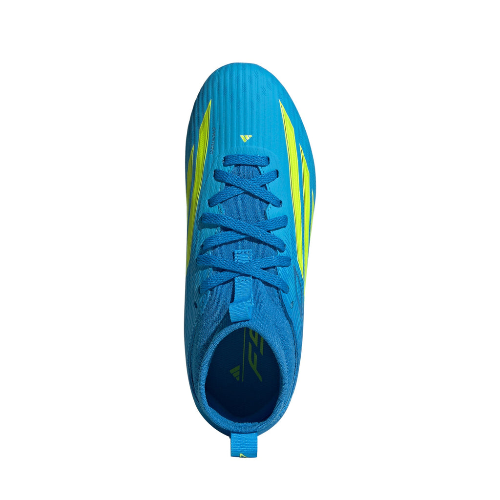 2026 New Arrival adidas F50 League Mid Cut FG/MG Firm Ground/Multi Ground Youth Soccer Cleats - Blue/Yellow/Aqua wholesalehk.shop