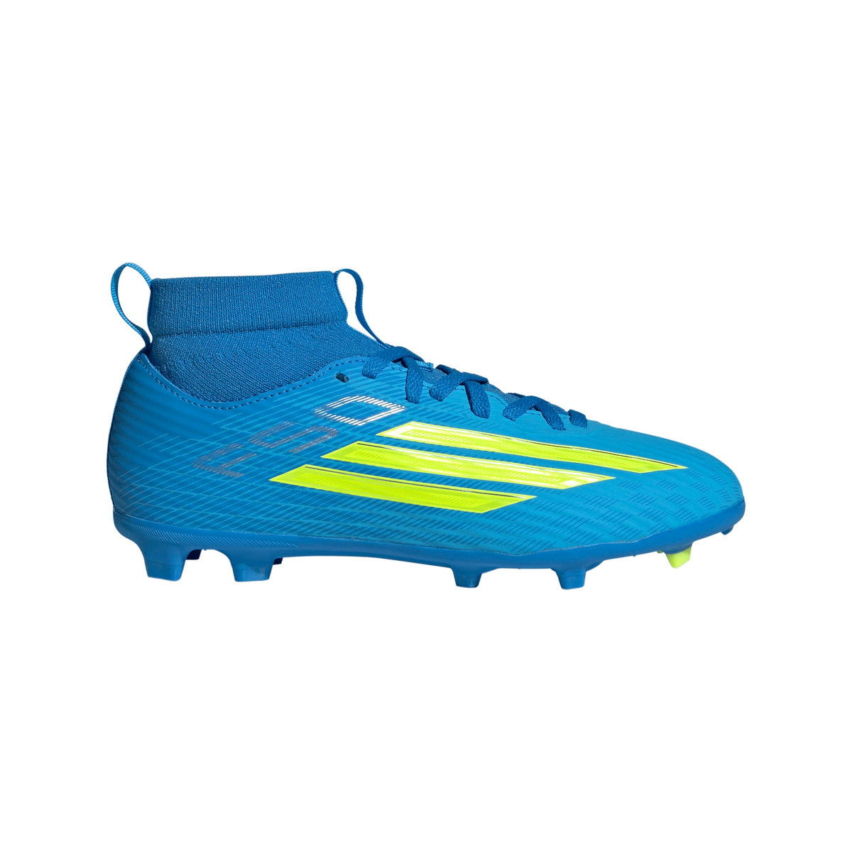 2026 New Arrival adidas F50 League Mid Cut FG/MG Firm Ground/Multi Ground Youth Soccer Cleats - Blue/Yellow/Aqua wholesalehk.shop