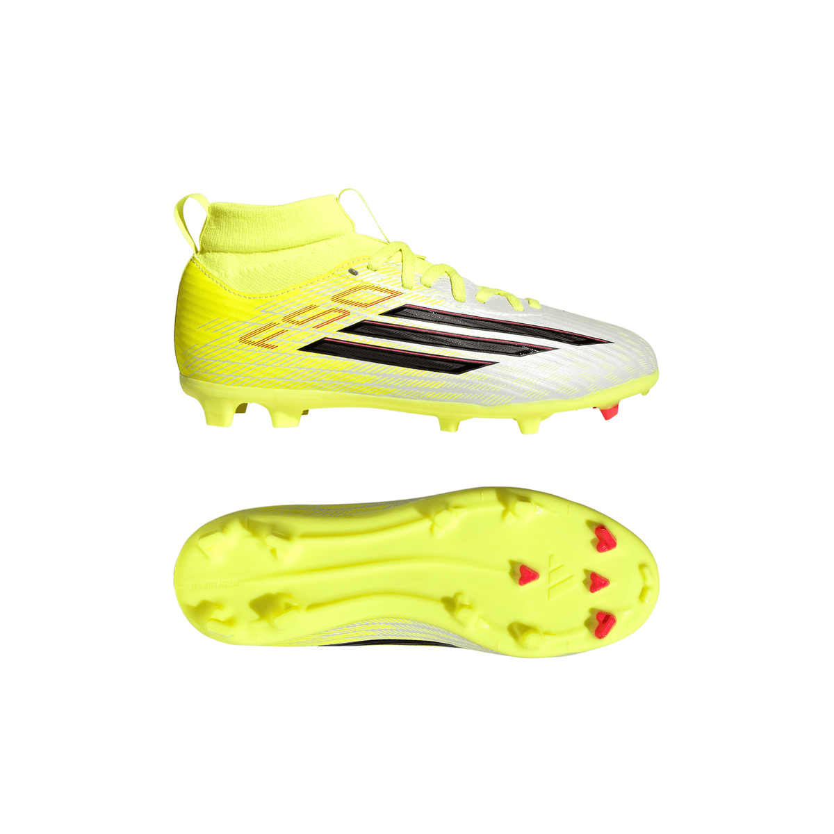 2026 New Arrival adidas F50 League Mid Cut FG/MG Firm Ground/Multi Ground Youth Soccer Cleats - Yellow/Black wholesalehk.shop