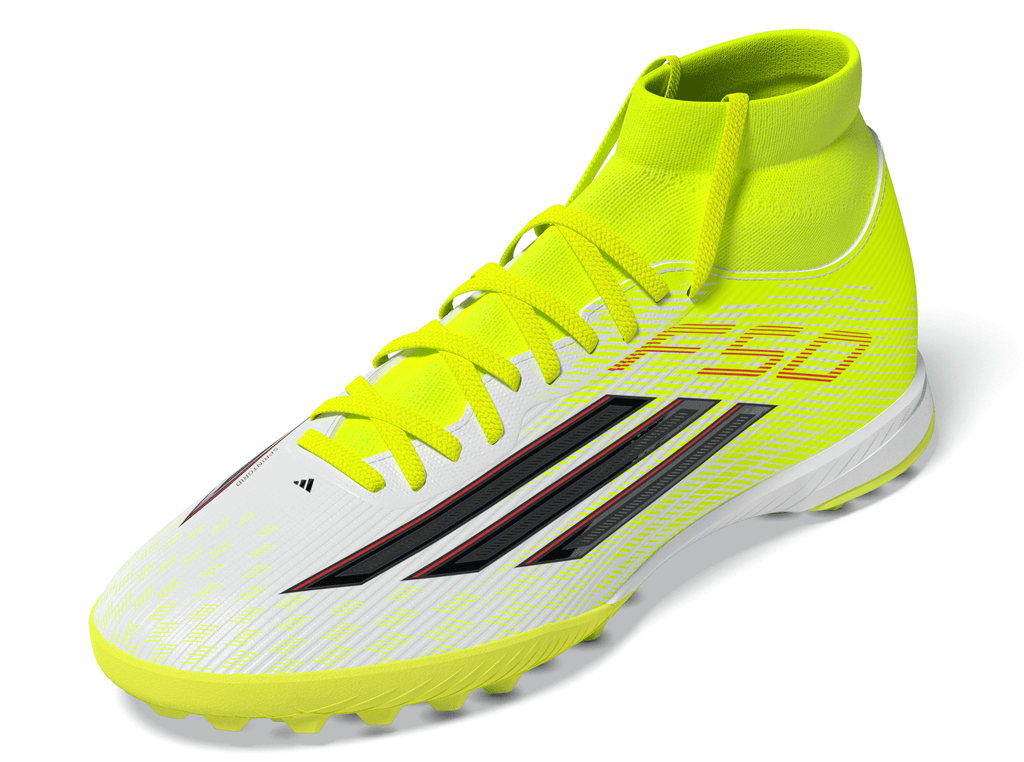 2026 New Arrival adidas F50 League Mid Cut TF Turf Men's Soccer Cleats - Yellow/Black/Red wholesalehk.shop