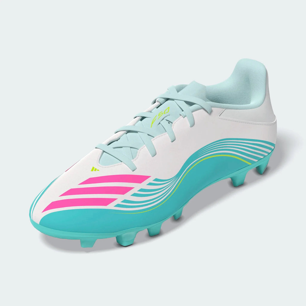 2026 New Arrival adidas F50 Messi Club FG/MG Firm Ground/Multi Ground Men's Soccer Cleats - White/Pink/Aqua wholesalehk.shop