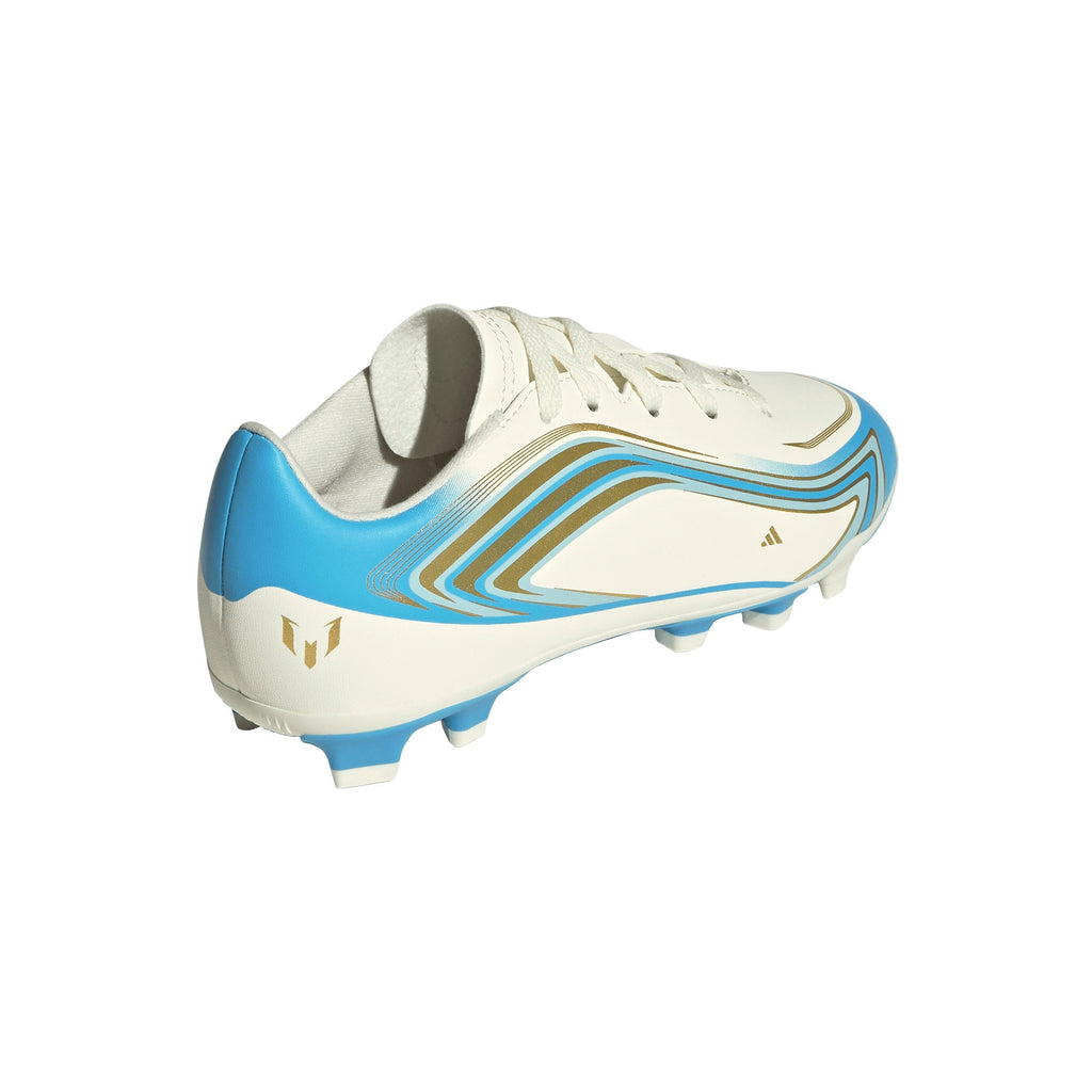 2026 New Arrival adidas F50 Messi Club FG/MG Firm Ground/Multi Ground Youth Soccer Cleats - Ivory/Blue wholesalehk.shop