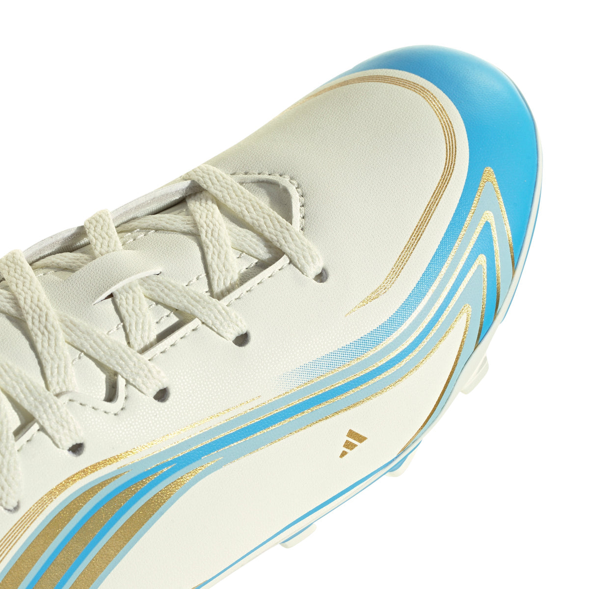 2026 New Arrival adidas F50 Messi Club FG/MG Firm Ground/Multi Ground Youth Soccer Cleats - Ivory/Blue wholesalehk.shop