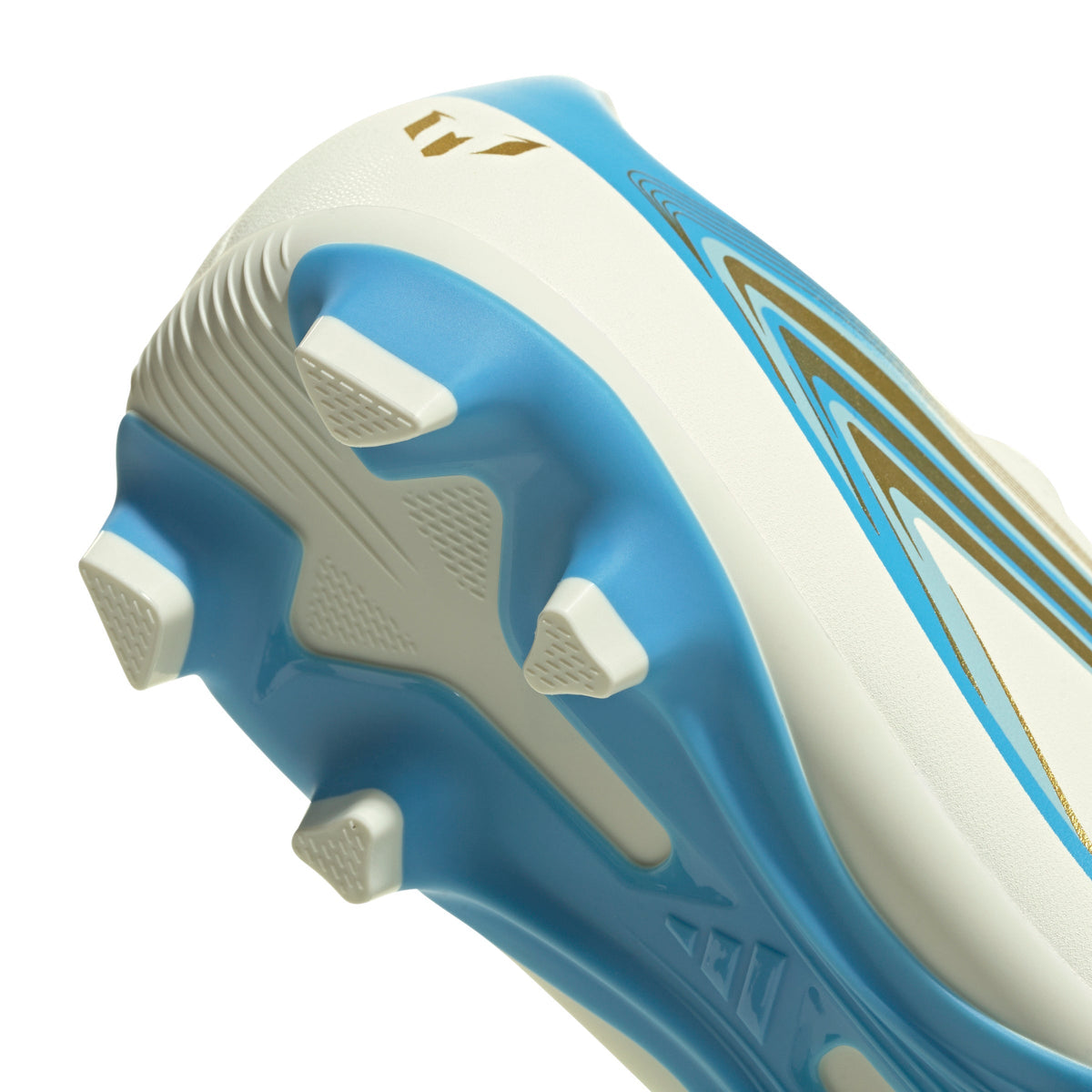 2026 New Arrival adidas F50 Messi Club FG/MG Firm Ground/Multi Ground Youth Soccer Cleats - Ivory/Blue wholesalehk.shop