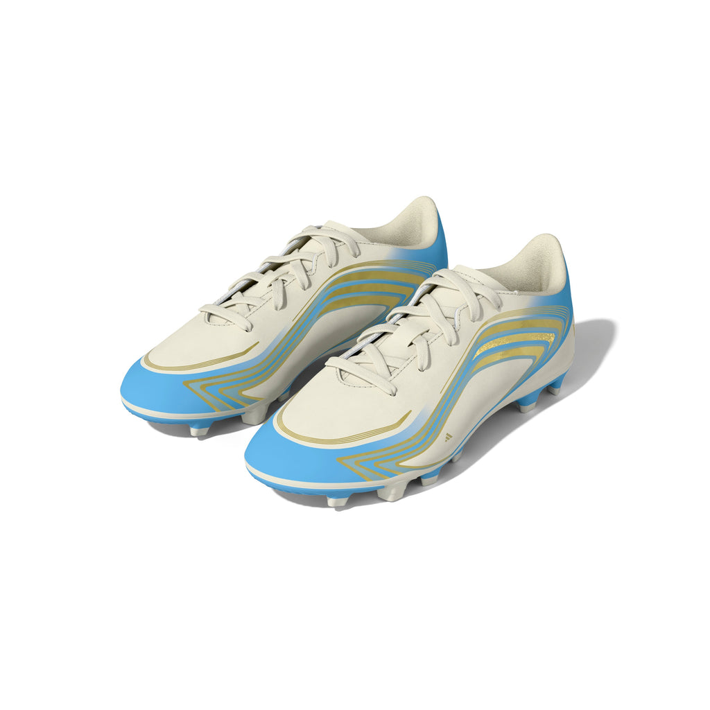 2026 New Arrival adidas F50 Messi Club FG/MG Firm Ground/Multi Ground Youth Soccer Cleats - Ivory/Blue wholesalehk.shop