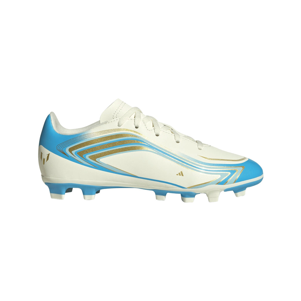 2026 New Arrival adidas F50 Messi Club FG/MG Firm Ground/Multi Ground Youth Soccer Cleats - Ivory/Blue wholesalehk.shop