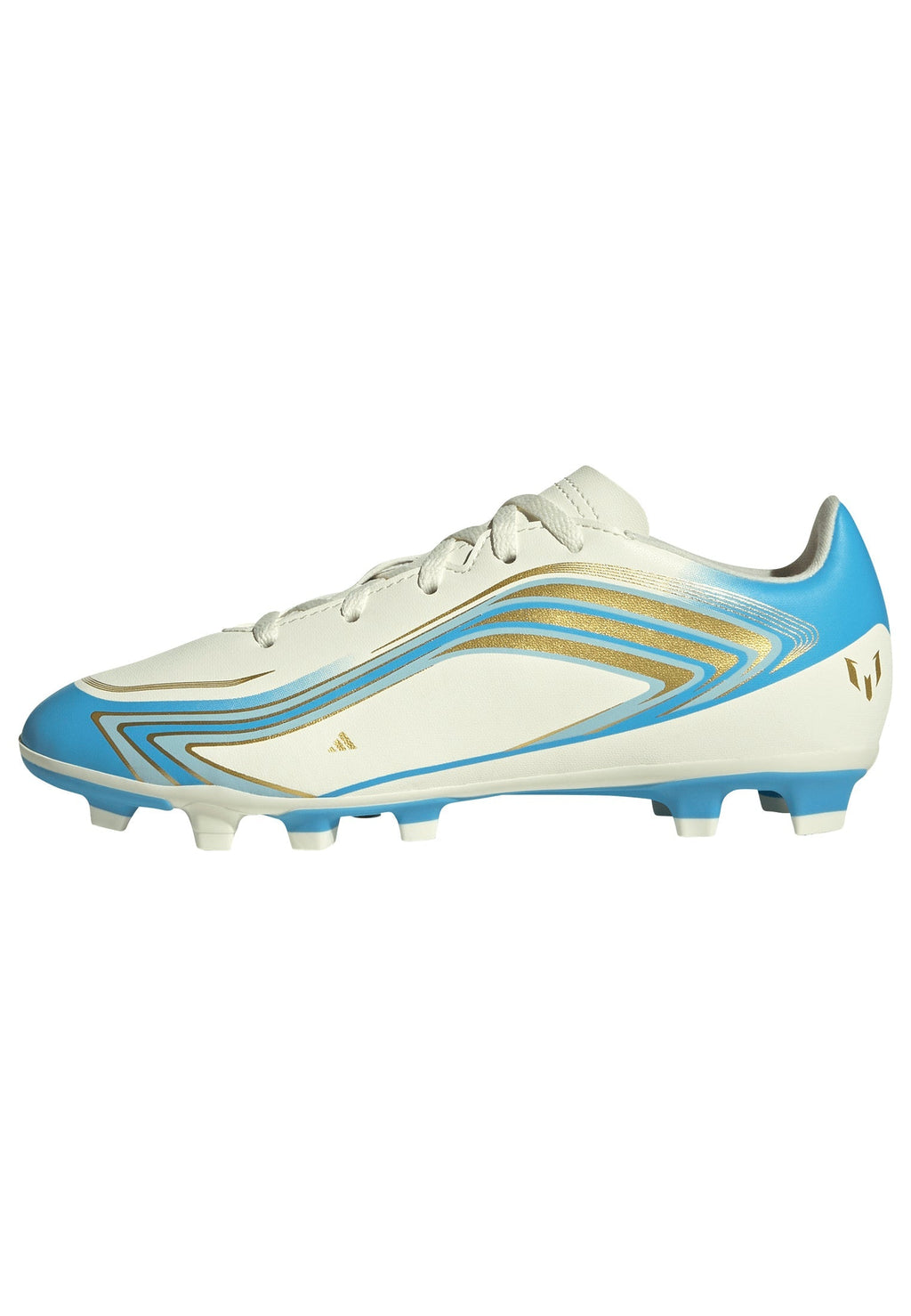 2026 New Arrival adidas F50 Messi Club FG/MG Firm Ground/Multi Ground Youth Soccer Cleats - Ivory/Blue wholesalehk.shop