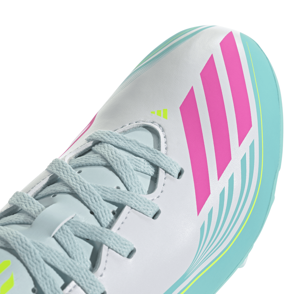 2026 New Arrival adidas F50 Messi Club Firm Ground/Multi Ground Youth Soccer Cleats - White/Pink/Aqua wholesalehk.shop