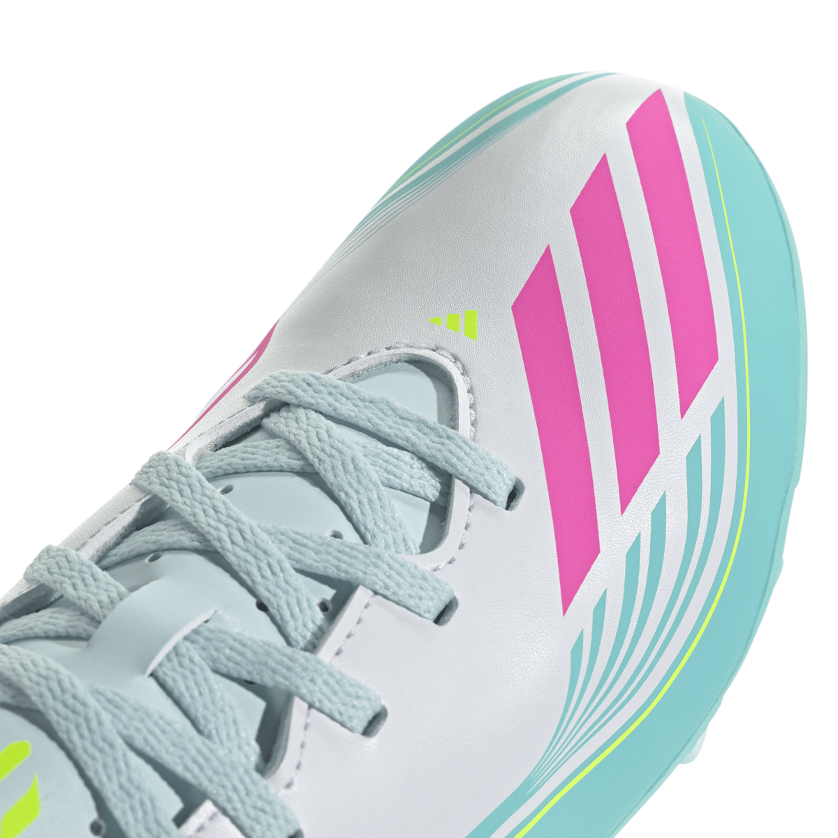 2026 New Arrival adidas F50 Messi Club Firm Ground/Multi Ground Youth Soccer Cleats - White/Pink/Aqua wholesalehk.shop