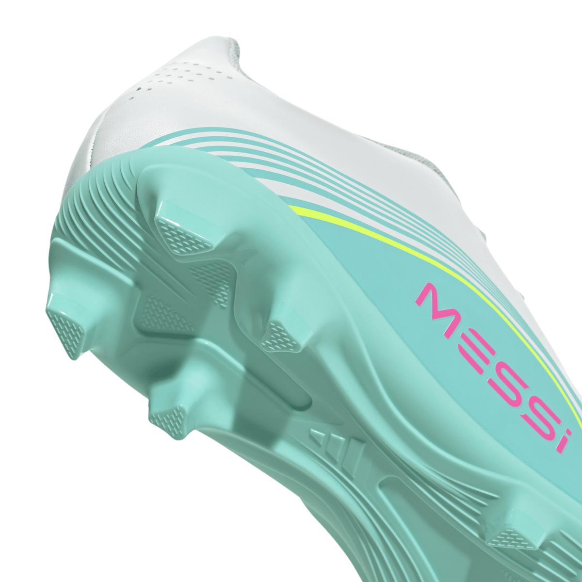 2026 New Arrival adidas F50 Messi Club Firm Ground/Multi Ground Youth Soccer Cleats - White/Pink/Aqua wholesalehk.shop