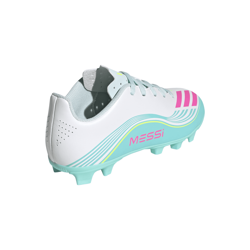 2026 New Arrival adidas F50 Messi Club Firm Ground/Multi Ground Youth Soccer Cleats - White/Pink/Aqua wholesalehk.shop