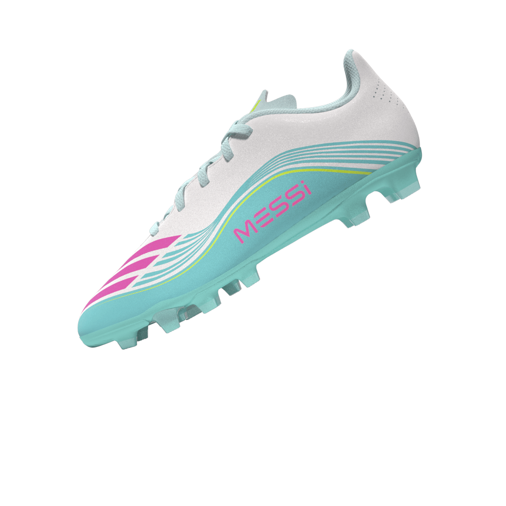 2026 New Arrival adidas F50 Messi Club Firm Ground/Multi Ground Youth Soccer Cleats - White/Pink/Aqua wholesalehk.shop