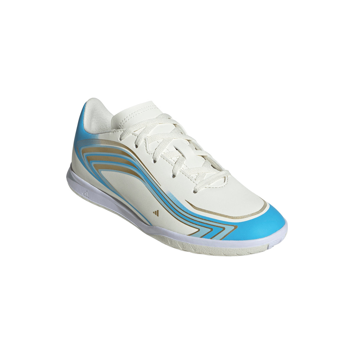 2026 New Arrival adidas F50 Messi Club IN Indoor Youth Soccer Shoes - Ivory/Blue wholesalehk.shop