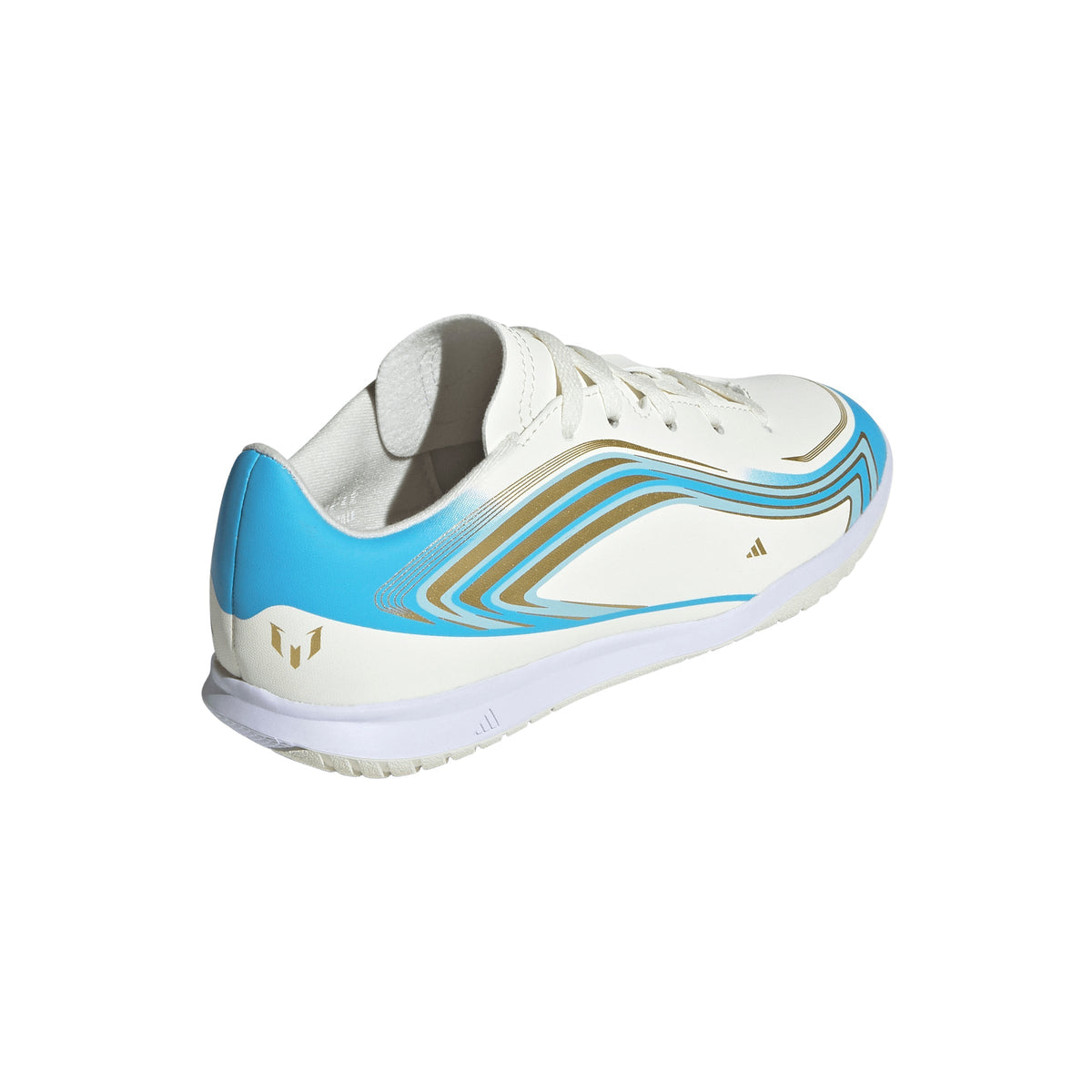 2026 New Arrival adidas F50 Messi Club IN Indoor Youth Soccer Shoes - Ivory/Blue wholesalehk.shop