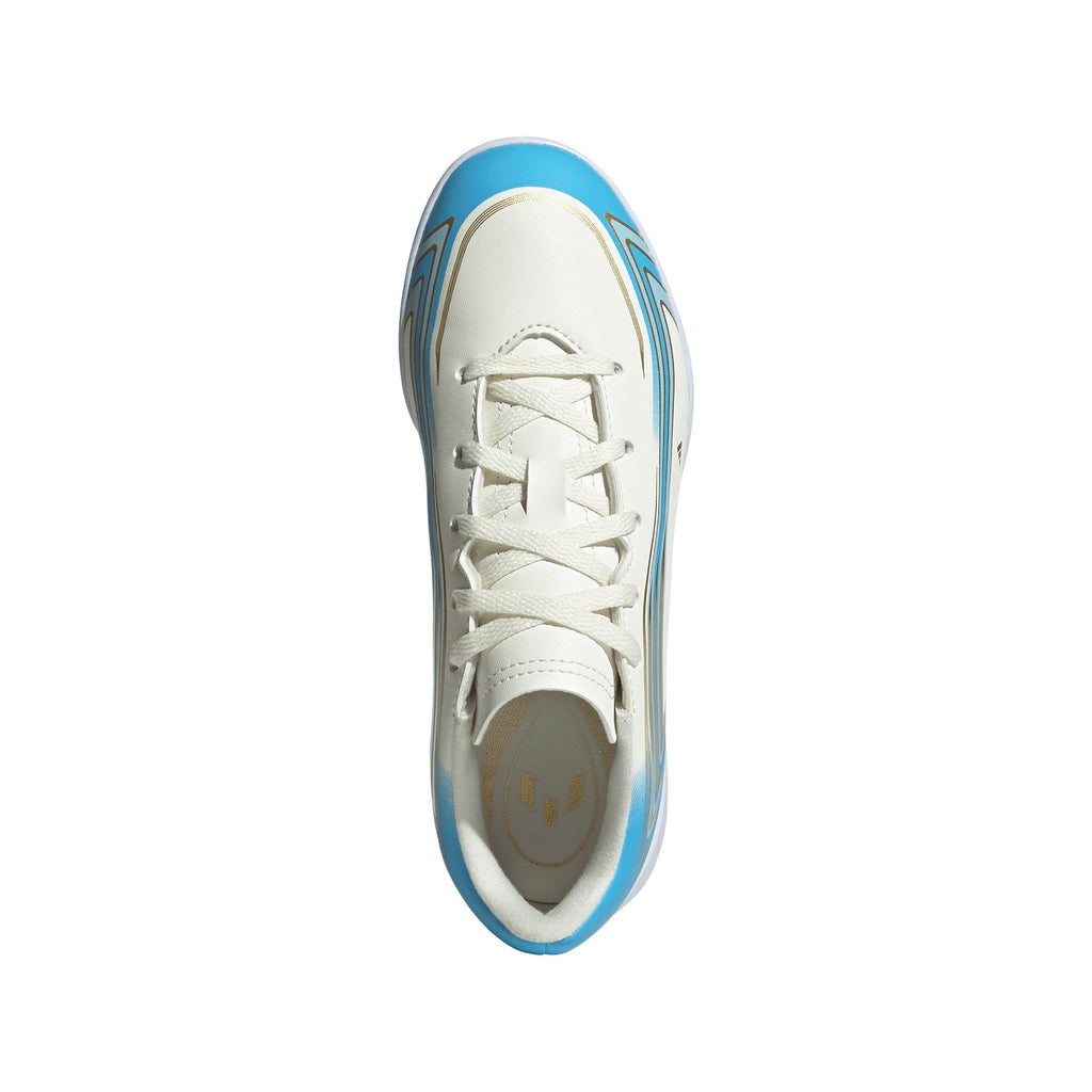 2026 New Arrival adidas F50 Messi Club IN Indoor Youth Soccer Shoes - Ivory/Blue wholesalehk.shop