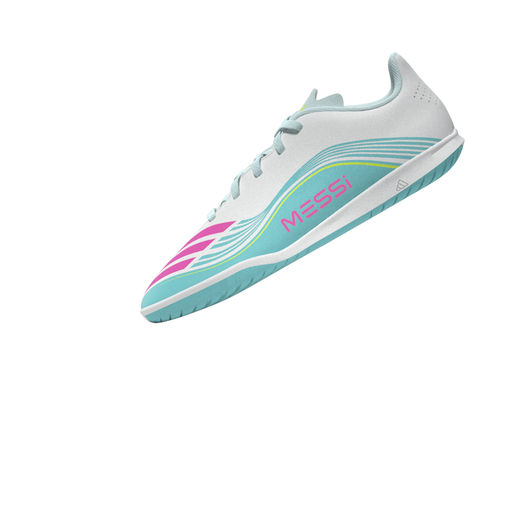 2026 New Arrival adidas F50 Messi Club IN Indoor Youth Soccer Shoes - White/Pink/Aqua wholesalehk.shop