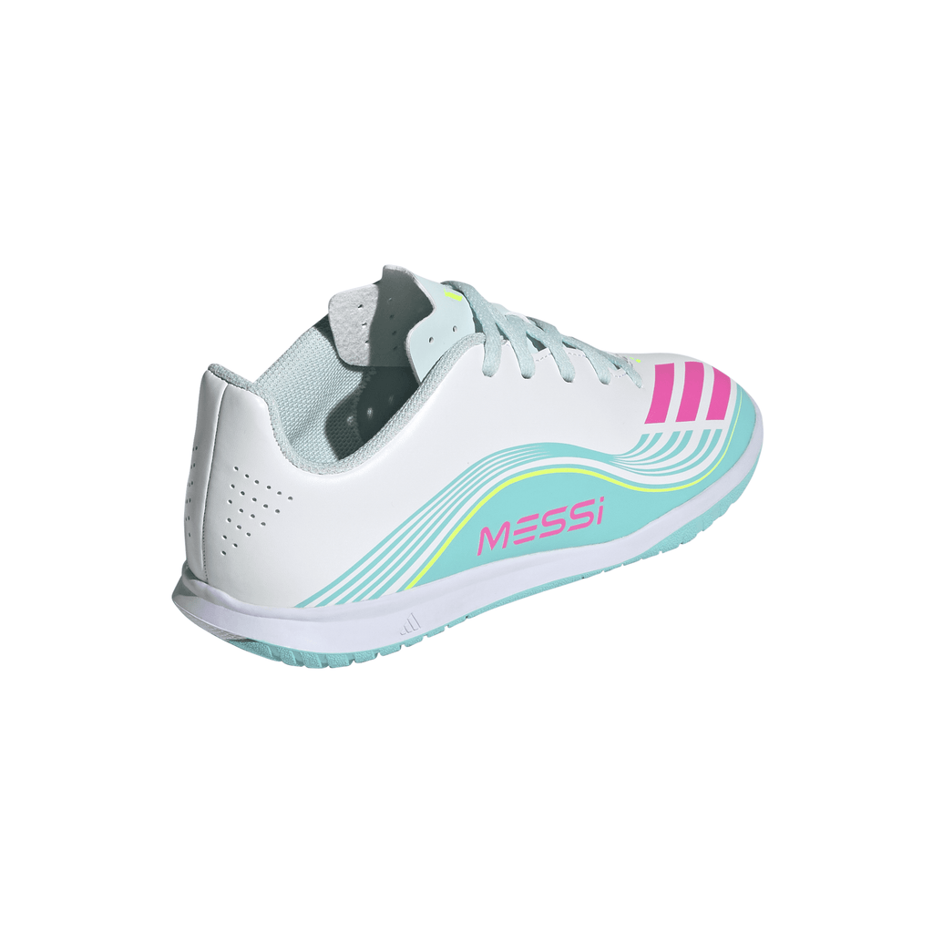 2026 New Arrival adidas F50 Messi Club IN Indoor Youth Soccer Shoes - White/Pink/Aqua wholesalehk.shop