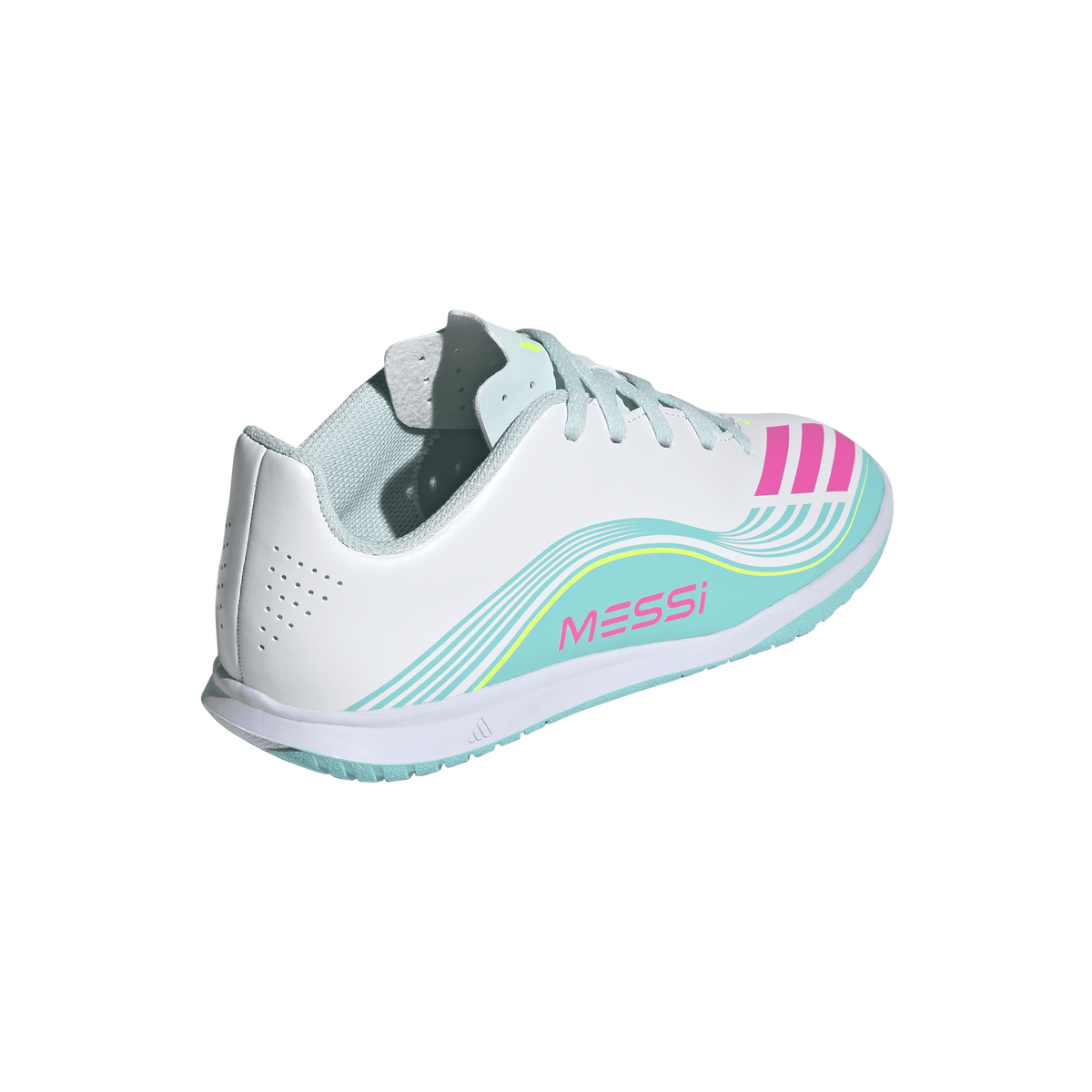 2026 New Arrival adidas F50 Messi Club IN Indoor Youth Soccer Shoes - White/Pink/Aqua wholesalehk.shop