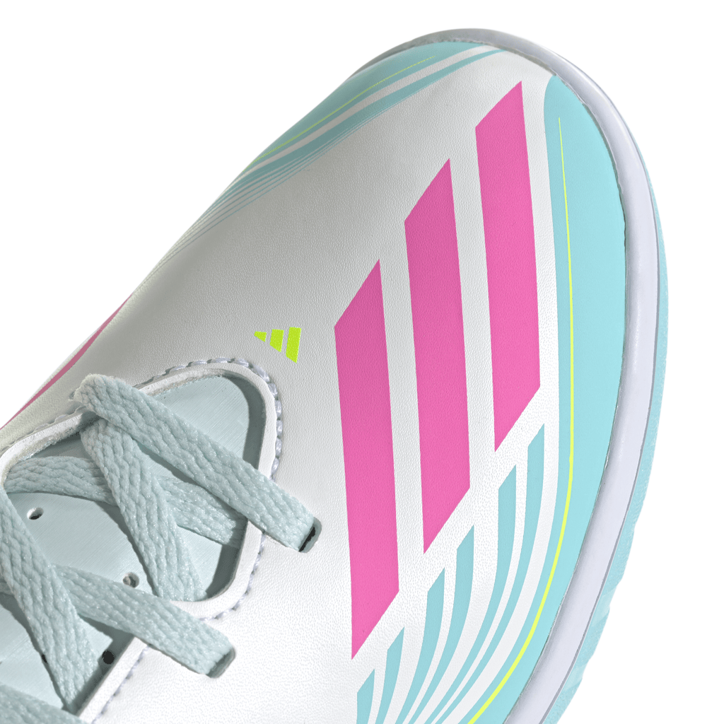 2026 New Arrival adidas F50 Messi Club IN Indoor Youth Soccer Shoes - White/Pink/Aqua wholesalehk.shop