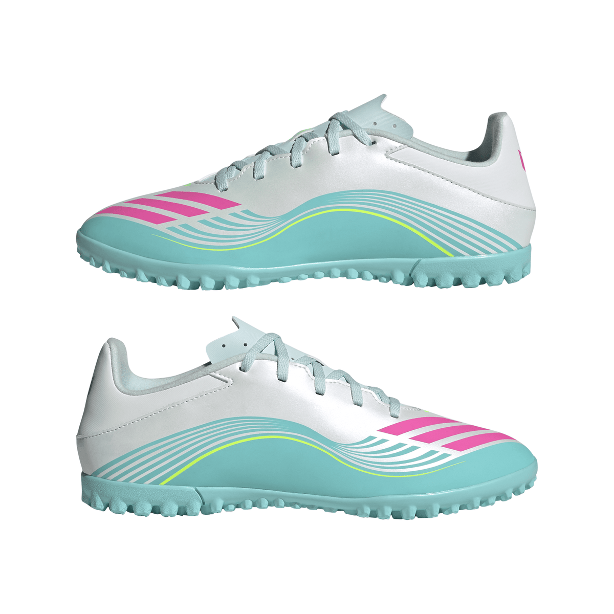 2026 New Arrival adidas F50 Messi Club TF Turf Men's Soccer Cleats - White/Pink/Aqua wholesalehk.shop