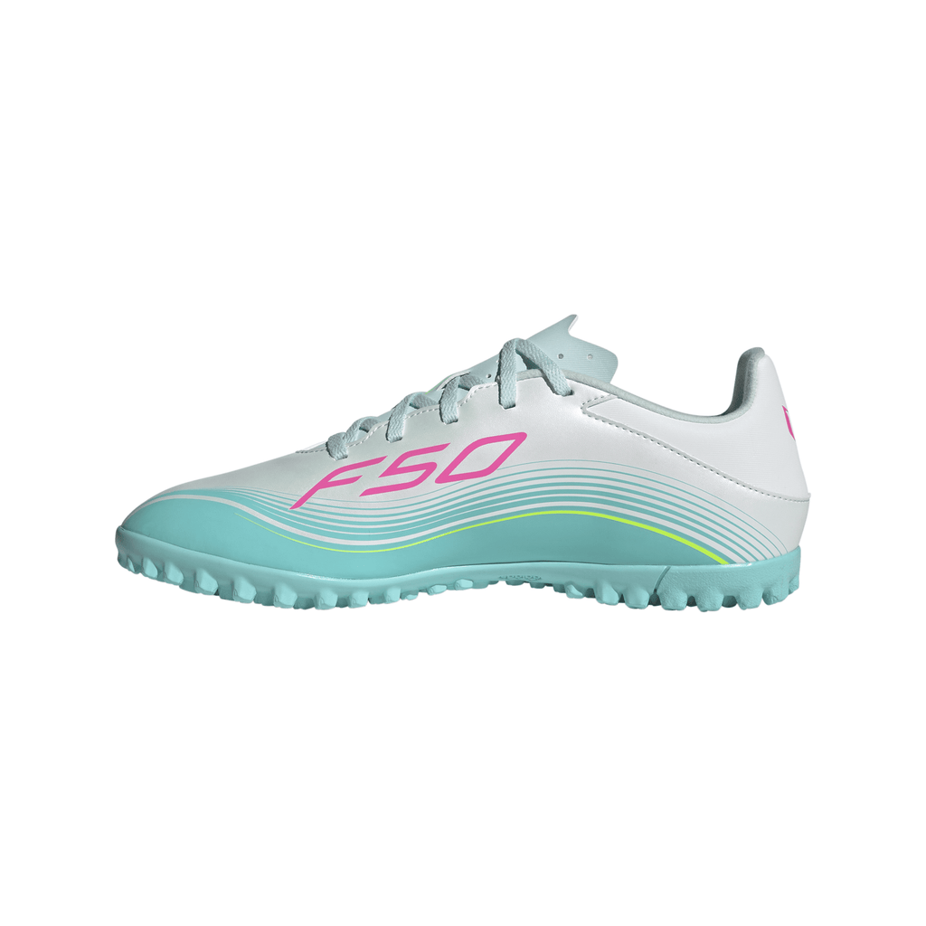 2026 New Arrival adidas F50 Messi Club TF Turf Men's Soccer Cleats - White/Pink/Aqua wholesalehk.shop