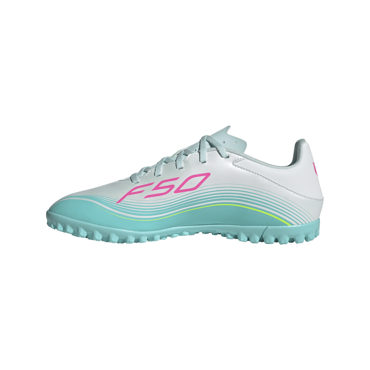 2026 New Arrival adidas F50 Messi Club TF Turf Men's Soccer Cleats - White/Pink/Aqua wholesalehk.shop