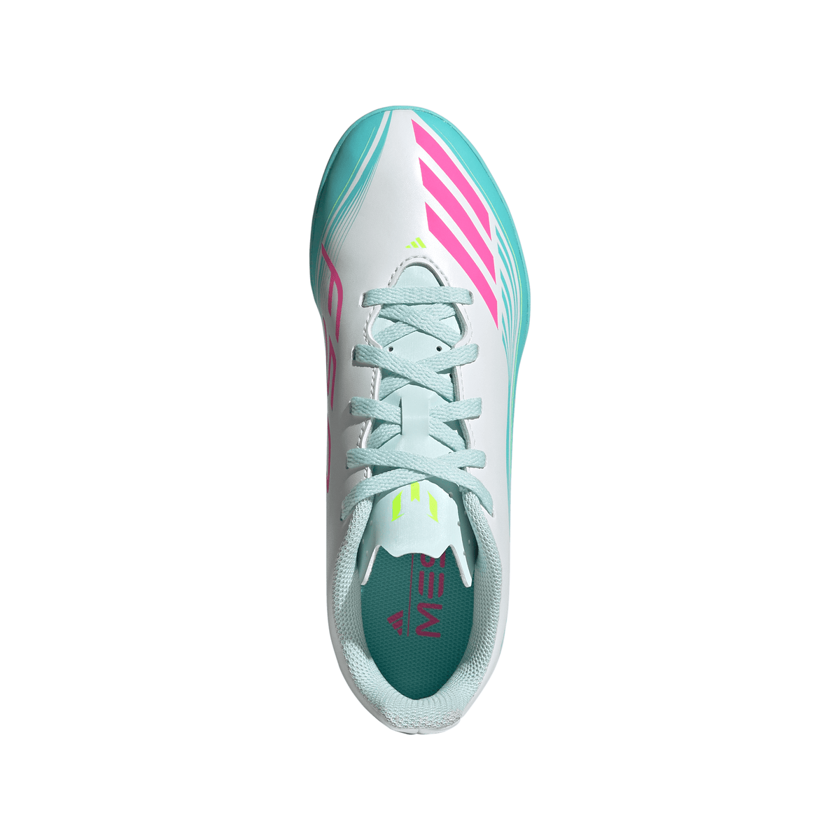 2026 New Arrival adidas F50 Messi Club TF Turf Youth Soccer Cleats - White/Pink/Aqua wholesalehk.shop