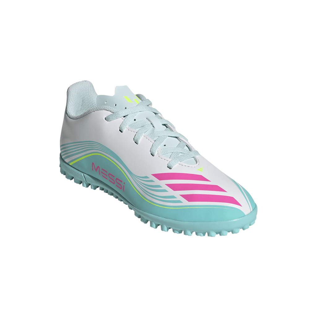 2026 New Arrival adidas F50 Messi Club TF Turf Youth Soccer Cleats - White/Pink/Aqua wholesalehk.shop