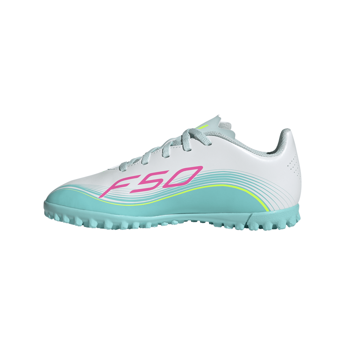 2026 New Arrival adidas F50 Messi Club TF Turf Youth Soccer Cleats - White/Pink/Aqua wholesalehk.shop