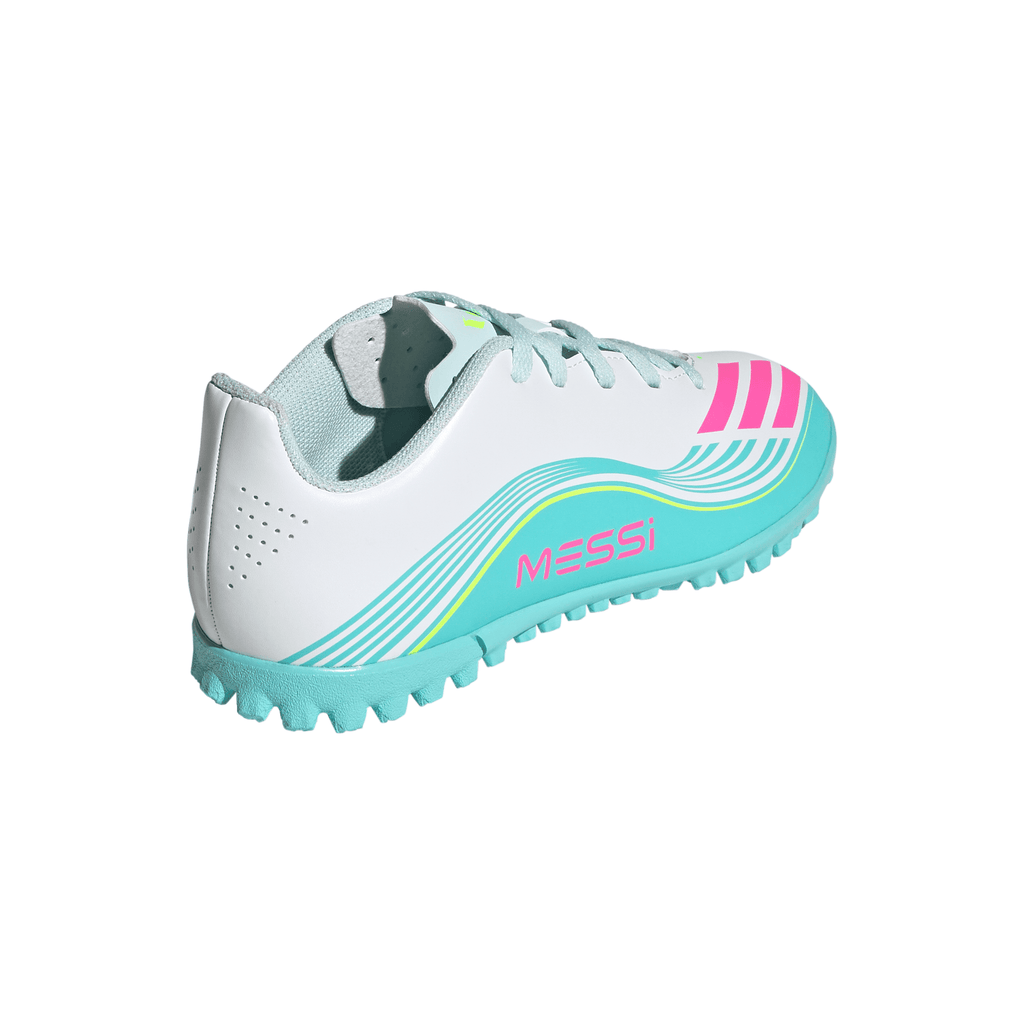 2026 New Arrival adidas F50 Messi Club TF Turf Youth Soccer Cleats - White/Pink/Aqua wholesalehk.shop