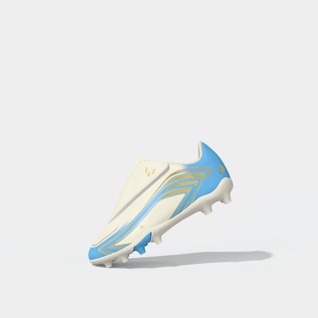 2026 New Arrival adidas F50 Messi Club Velcro Firm Ground / Multi Ground Youth Soccer Cleats - Ivory wholesalehk.shop