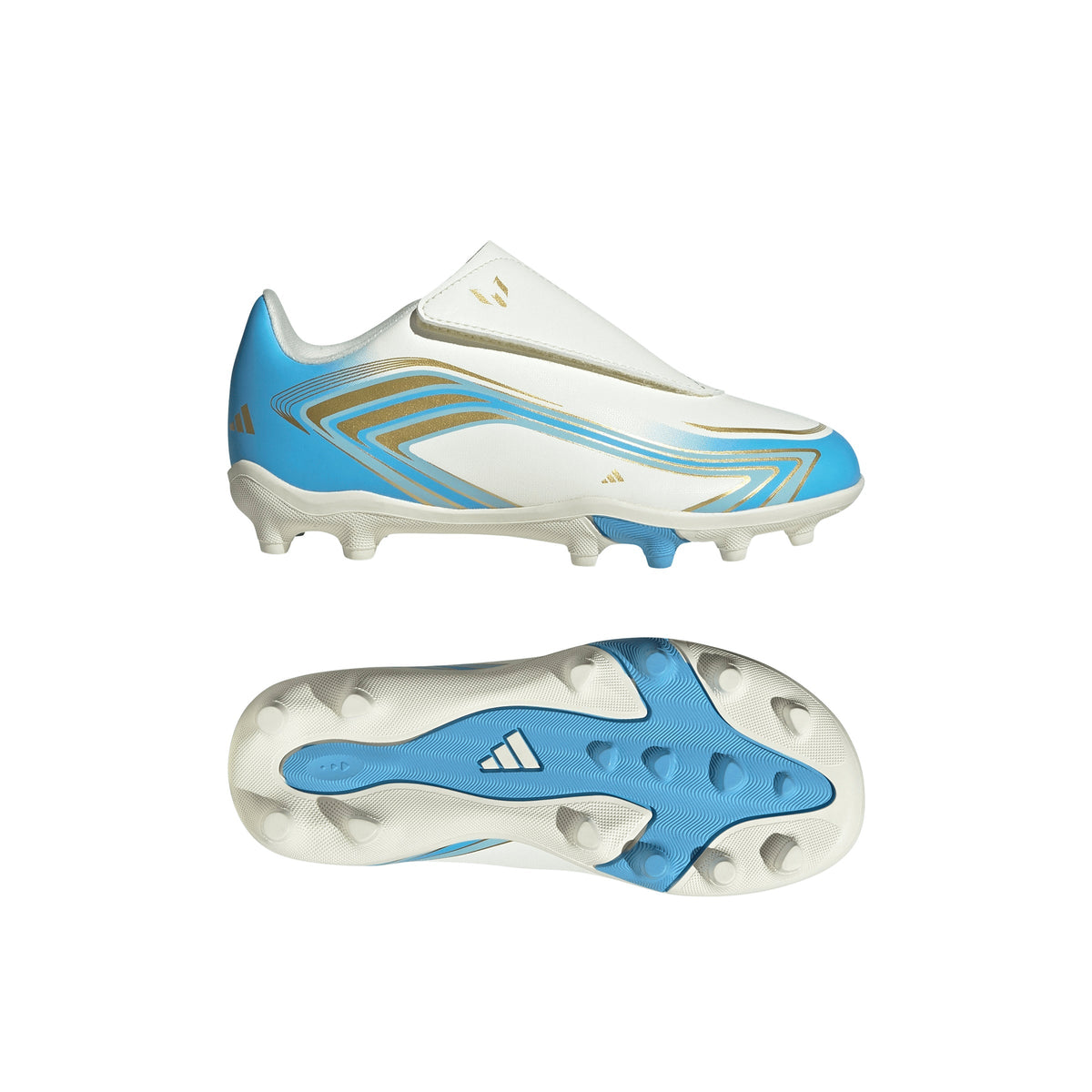 2026 New Arrival adidas F50 Messi Club Velcro Firm Ground / Multi Ground Youth Soccer Cleats - Ivory wholesalehk.shop