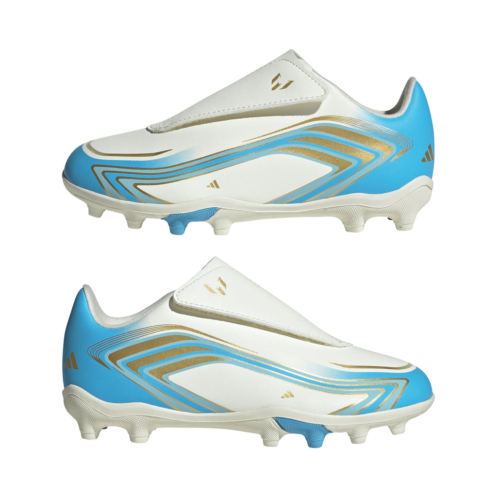 2026 New Arrival adidas F50 Messi Club Velcro Firm Ground / Multi Ground Youth Soccer Cleats - Ivory wholesalehk.shop