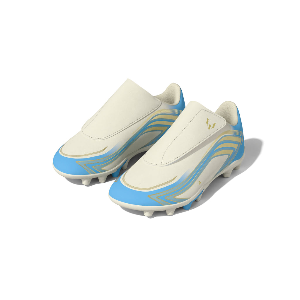 2026 New Arrival adidas F50 Messi Club Velcro Firm Ground / Multi Ground Youth Soccer Cleats - Ivory wholesalehk.shop