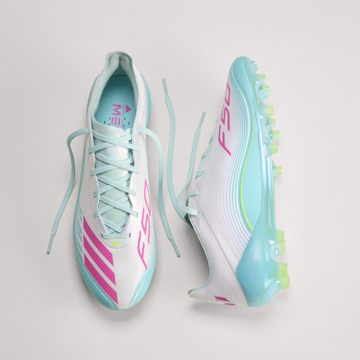 2026 New Arrival adidas F50 Messi Elite FG Firm Ground Men's Soccer Cleats - White/Pink/Aqua wholesalehk.shop
