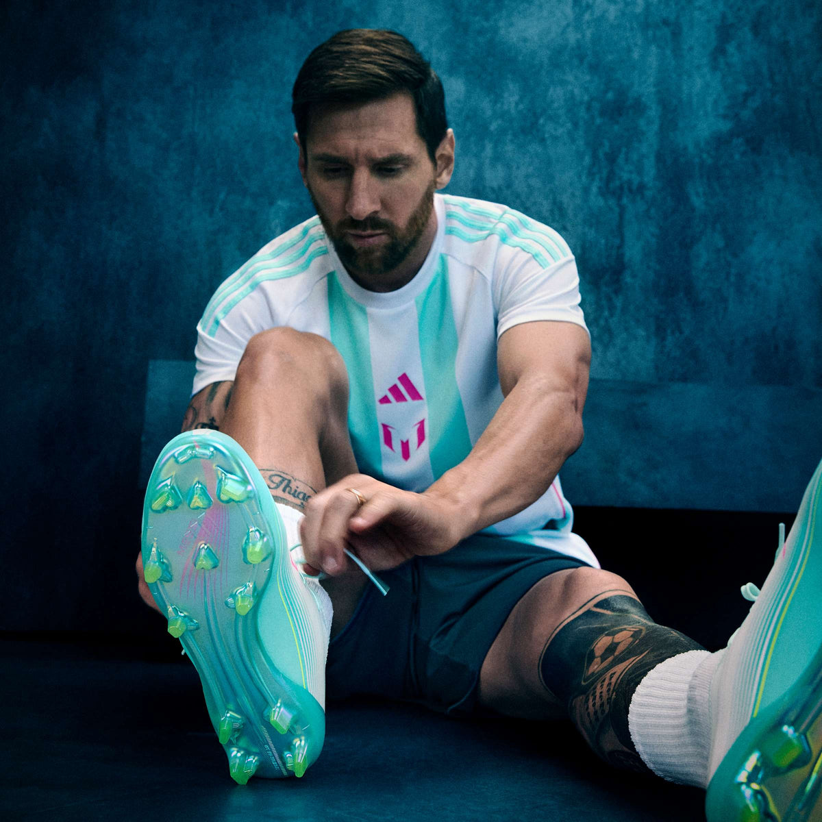 2026 New Arrival adidas F50 Messi Elite FG Firm Ground Men's Soccer Cleats - White/Pink/Aqua wholesalehk.shop